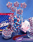 Paper 7.75-Inch Drinking Straws - Patriotic Red and Blue Stars: 25-Piece Pack - Candy Warehouse