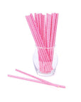 Paper 7.75-Inch Drinking Straws - Pink Chevron Stripes: 25-Piece Pack - Candy Warehouse