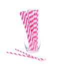 Paper 7.75-Inch Drinking Straws - Pink Stripes: 25-Piece Pack - Candy Warehouse