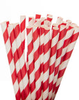 Paper 7.75-Inch Drinking Straws - Red Stripes: 25-Piece Pack - Candy Warehouse