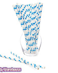 Paper 7.75-Inch Drinking Straws - Royal Blue Polka Dots: 25-Piece Pack - Candy Warehouse