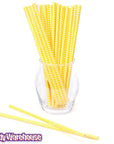 Paper 7.75-Inch Drinking Straws - Yellow Chevron Stripes: 25-Piece Pack