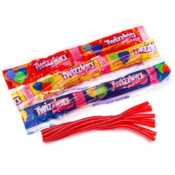 Party Twizzlers Cherry Pull-n-Peel Licorice Twists: 20-Piece Bag - Candy Warehouse