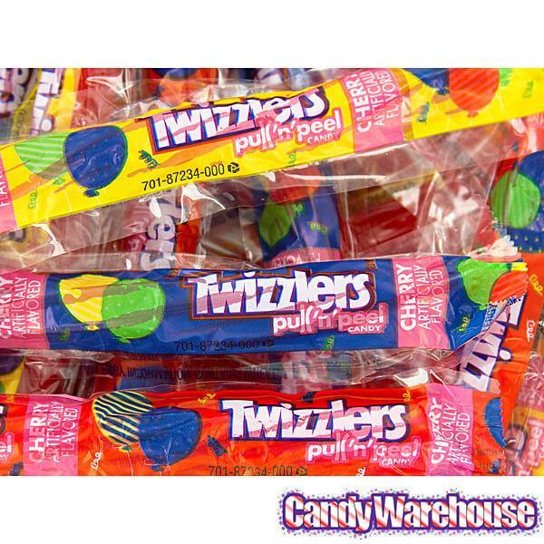 Party Twizzlers Cherry Pull-n-Peel Licorice Twists: 20-Piece Bag - Candy Warehouse