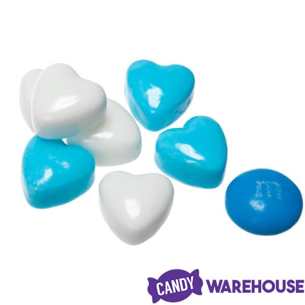 Pastel Blue &amp; White Candy Hearts: 10-Ounce Bag - Candy Warehouse