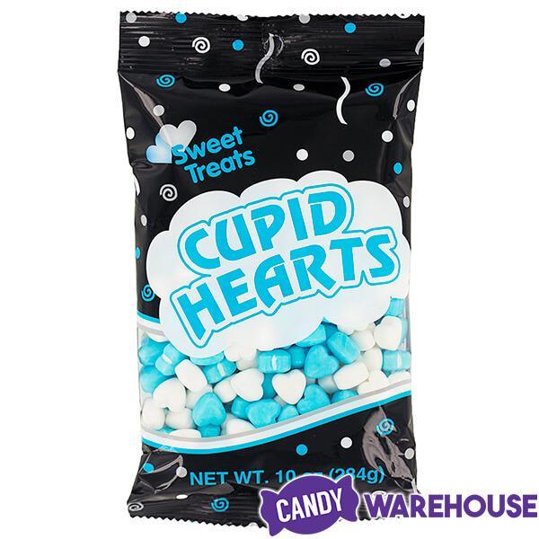 Pastel Blue &amp; White Candy Hearts: 10-Ounce Bag - Candy Warehouse