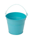 Pastel Blue Tinplate Pails with Handles: 12-Piece Set