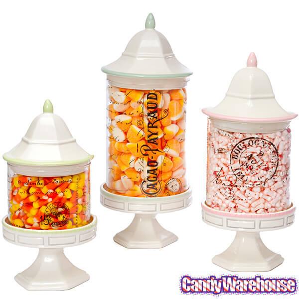 Patisserie Pedestal Candy Jars: Set of 3 - Candy Warehouse