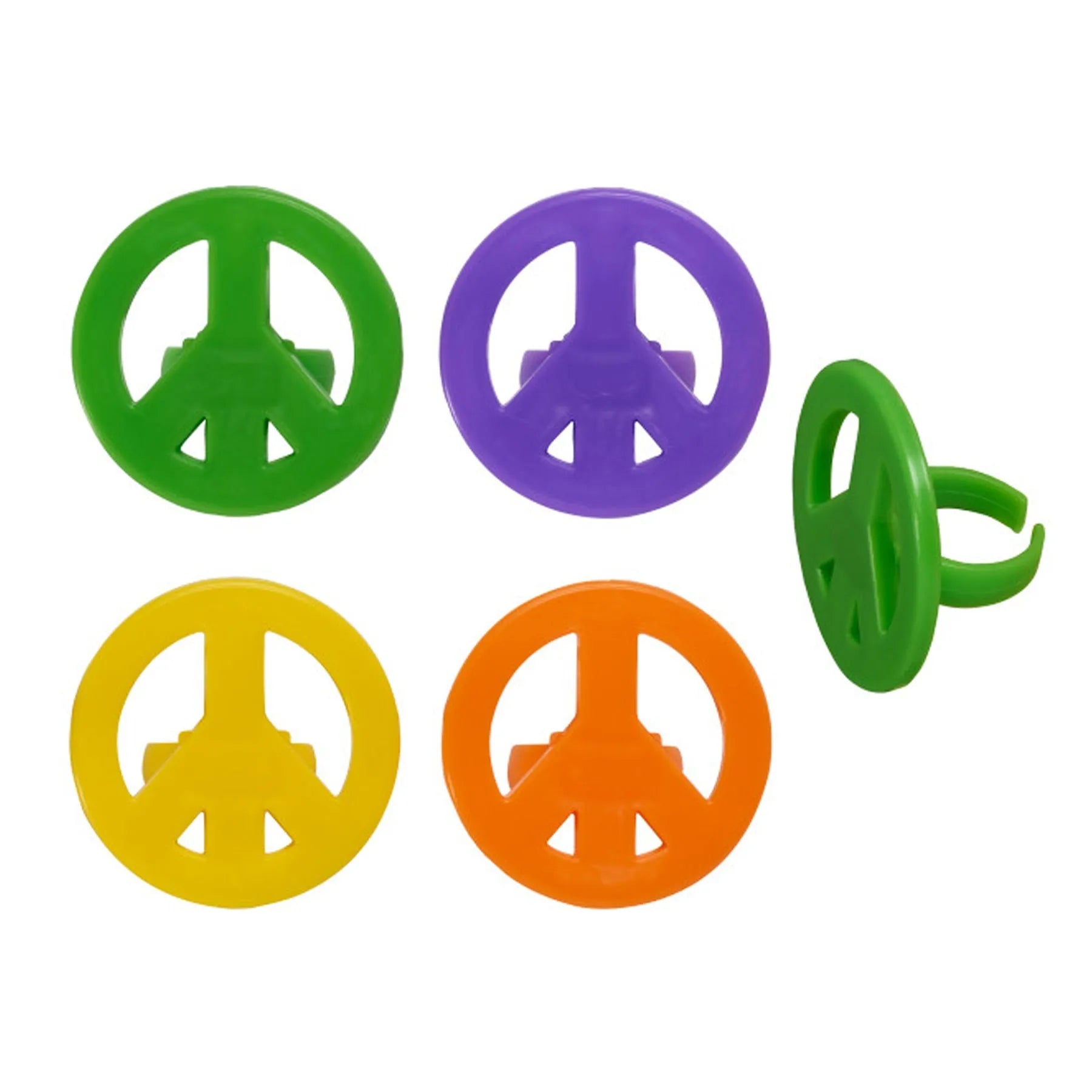 Sprinkle Pop Peace Sign Assortment Cupcake Rings