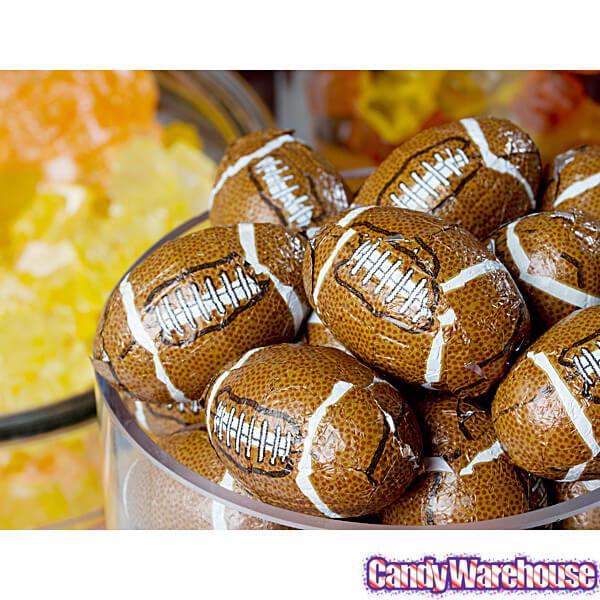 Peanut Butter Filled Chocolate Footballs in Mesh Bags: 18-Piece Box