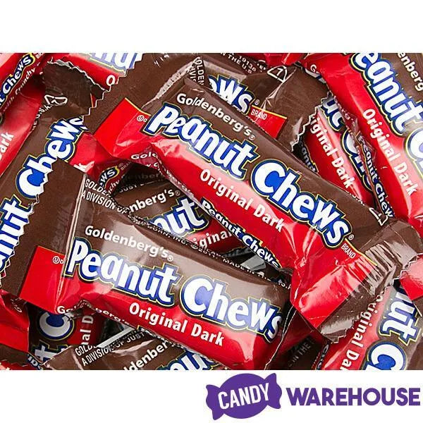 Peanut Chews Mini Size Candy Bars - Original Dark: 100-Piece Box - Candy Warehouse