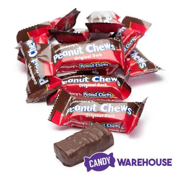 Peanut Chews Mini Size Candy Bars - Original Dark: 100-Piece Box - Candy Warehouse