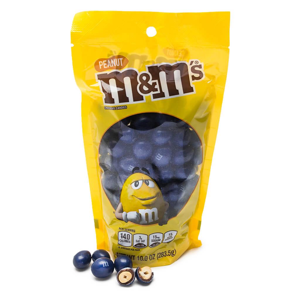 Peanut M&amp;M&#39;s Milk Chocolate Candy - Dark Blue: 10-Ounce Bag - Candy Warehouse