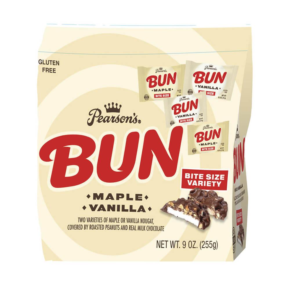 Pearson's Bite Size Bun Bars - Maple and Vanilla: 9-Ounce Bag - Candy Warehouse