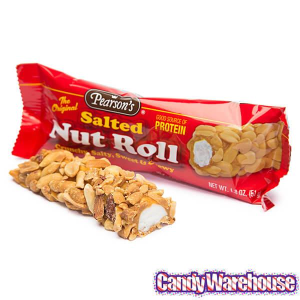 Pearson's Salted Nut Roll Candy Bars: 24-Piece Box - Candy Warehouse