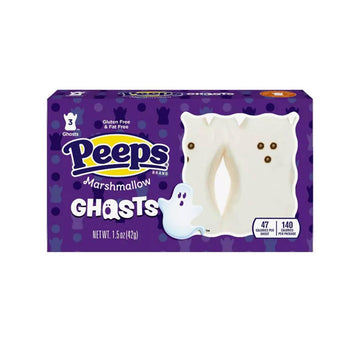 Peeps Marshmallow Halloween Candy Packs - Ghosts: 3-Piece Pack - Candy Warehouse
