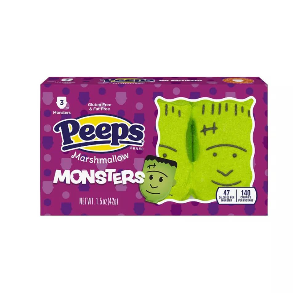 Peeps Marshmallow Halloween Candy Packs - Monsters: 3-Piece Pack - Candy Warehouse