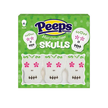 Peeps Marshmallow Halloween Candy Packs - Skulls: 12-Piece Case - Candy Warehouse