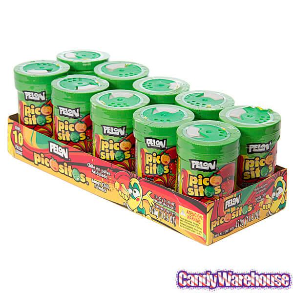 Pelon Pico Sitos Candy Powder Dispensers: 10-Piece Tray - Candy Warehouse