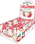 Peppermint Bark, Candy Cane, and Sugar Cookie Christmas Ball Lollipops: 48-Piece Display