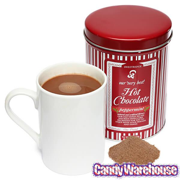 Peppermint Hot Chocolate Powder: 16-Ounce Tin - Candy Warehouse