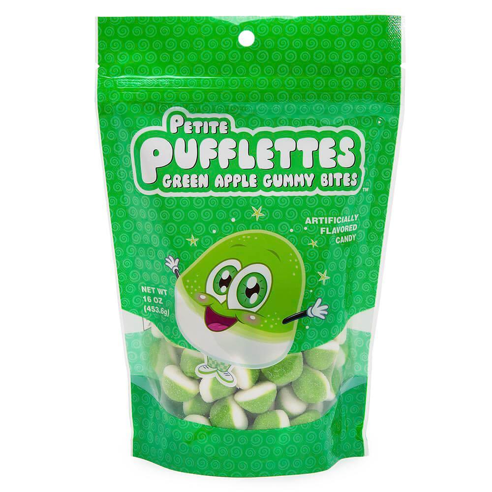 Petite Pufflettes Gummy Bites - Green Apple: 16-Ounce Bag - Candy Warehouse