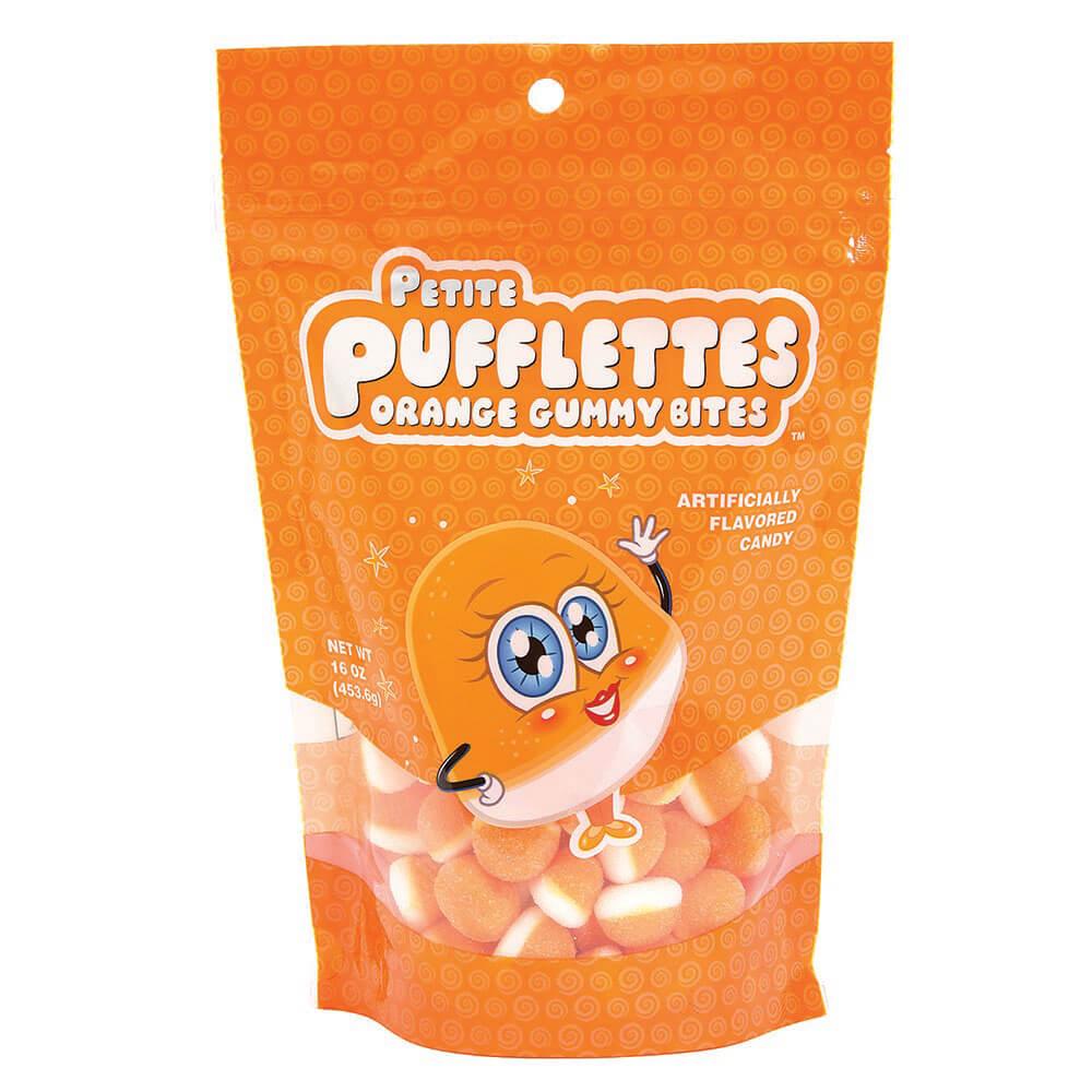 Petite Pufflettes Gummy Bites - Orange: 16-Ounce Bag - Candy Warehouse