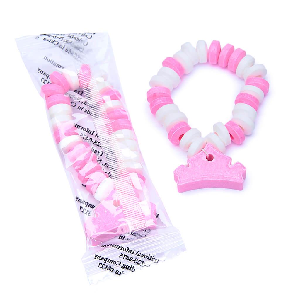 Pink and White Candy Bracelets: 12-Piece Bag - Candy Warehouse