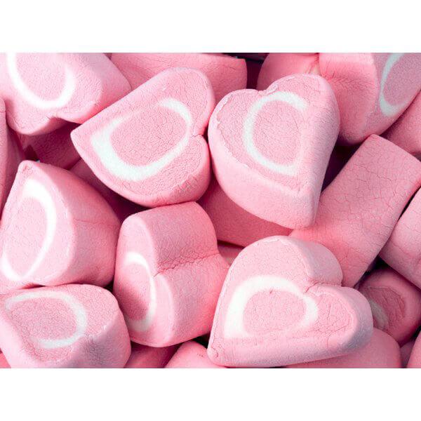 Pink & White Marshmallow Hearts: 14-Ounce Bag - Candy Warehouse