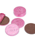 Pink Foiled Baby Girl Milk Chocolate Coins: 1LB Bag