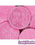 Pink Foiled Baby Girl Milk Chocolate Coins: 1LB Bag