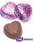 Pink Foiled Dove Milk Chocolate Hearts: 35-Piece Bag - Candy Warehouse