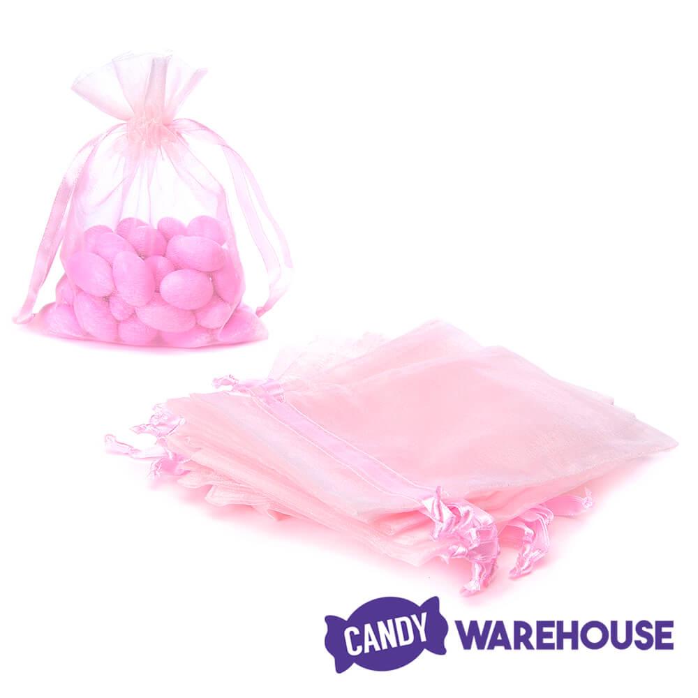 Pink Organza Candy Bags: 30-Piece Pack - Candy Warehouse