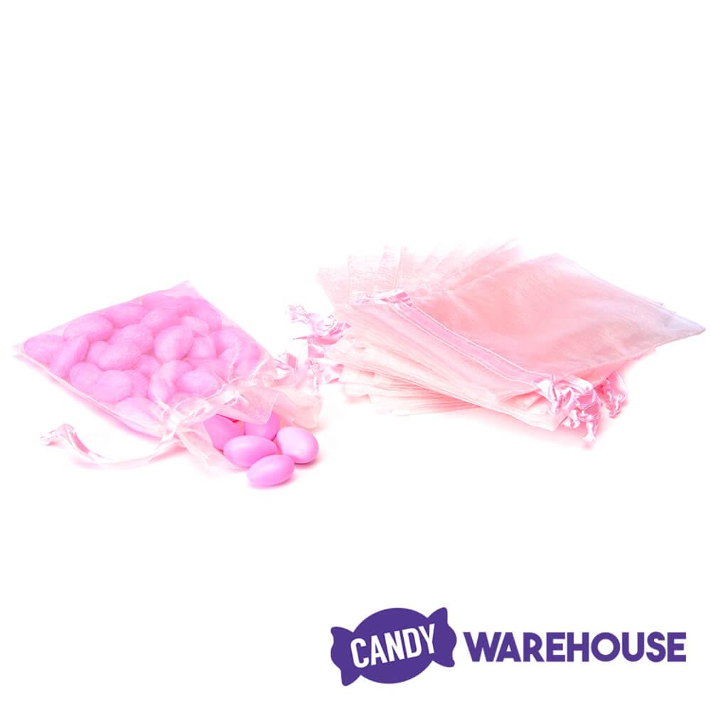 Pink Organza Candy Bags: 30-Piece Pack - Candy Warehouse