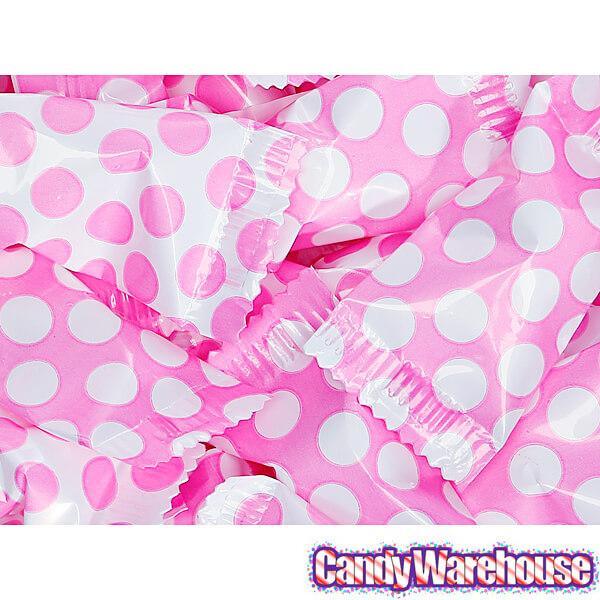 Pink Polka Dots Wrapped Butter Mint Creams: 300-Piece Case - Candy Warehouse