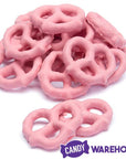 Pink Yogurt Covered Mini Pretzels: 9-Ounce Tub - Candy Warehouse