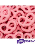 Pink Yogurt Covered Mini Pretzels: 9-Ounce Tub - Candy Warehouse