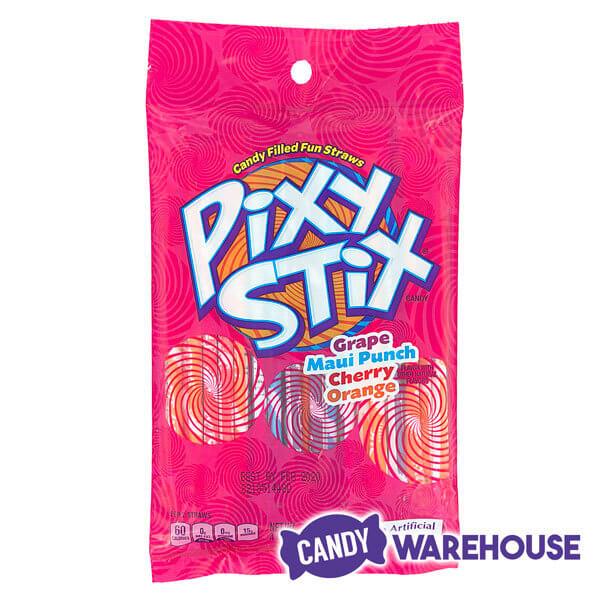 Pixy Stix Candy Powder Straws 4-Ounce Bags: 12-Piece Box - Candy Warehouse