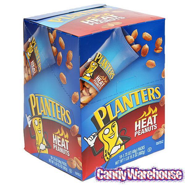 Planters Spicy Heat Peanuts 1.75-Ounce Bags: 18-Piece Box - Candy Warehouse