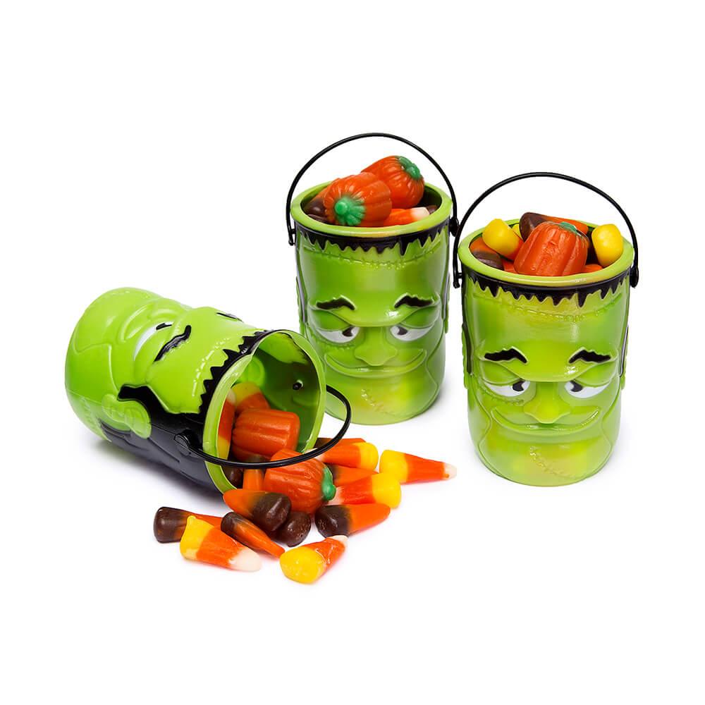 Plastic Mini Green Monster Pails with Handles: 12-Piece Set – Candy ...