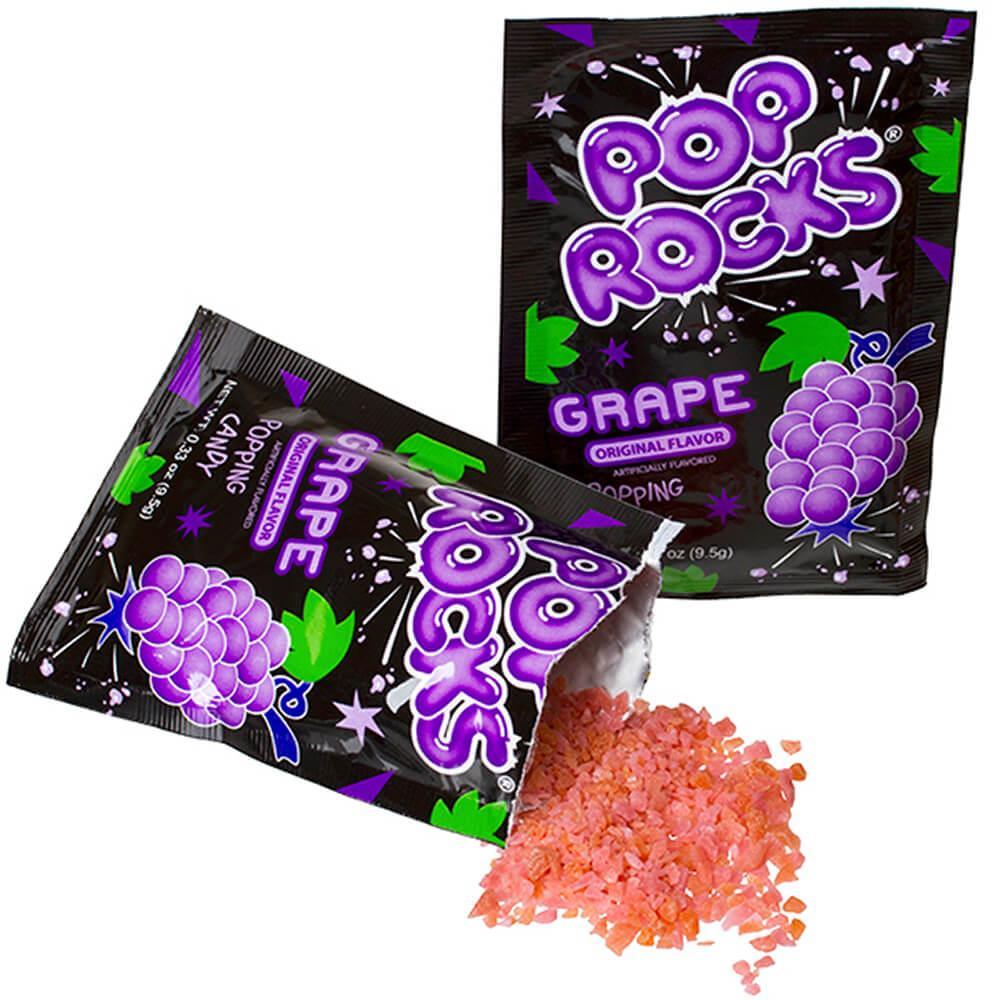 Pop Rocks Candy Packs - Grape: 24-Piece Box - Candy Warehouse