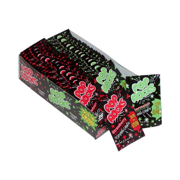 Pop Rocks Candy Packs - Strawberry Watermelon Combo: 36-Piece Box - Candy Warehouse