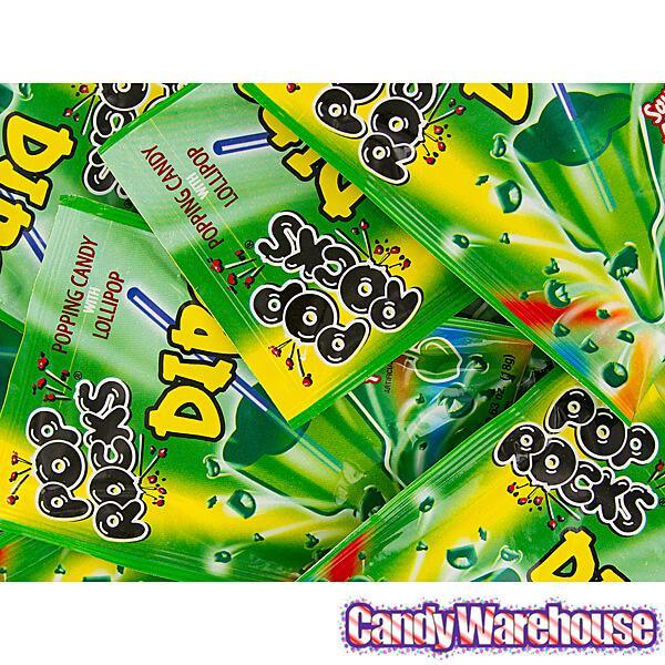 Pop Rocks Dips Candy Packs - Sour Apple: 18-Piece Box