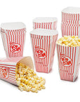 Popcorn Cups - Retro Red and White Striped Rectangular Popcorn Boxes - 1.5 Ounce: 25-Piece Box