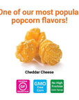 Popcornopolis Cheddar Cheese Popcorn: 4.5-Ounce Cone - Candy Warehouse