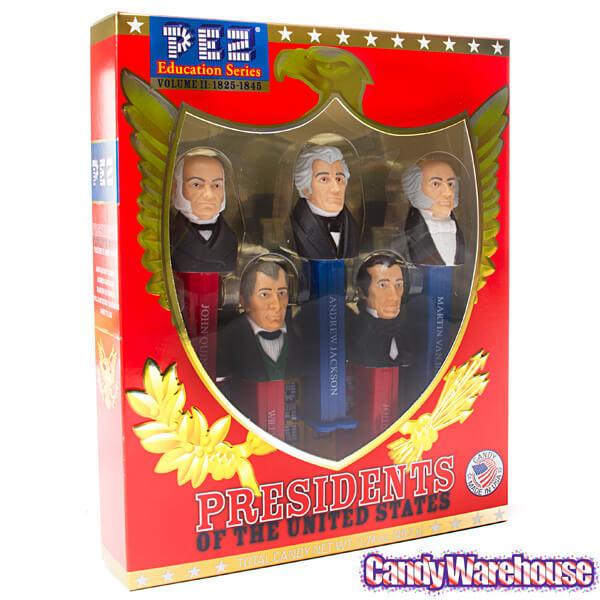 Presidents 1825 - 1845 PEZ Candy Dispensers: 5-Piece Gift Box - Candy Warehouse