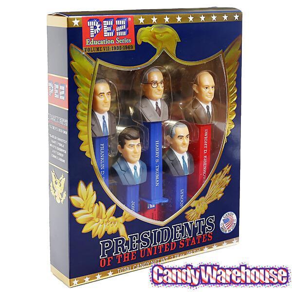 Presidents 1933-1969 PEZ Candy Dispensers: 5-Piece Gift Box - Candy Warehouse