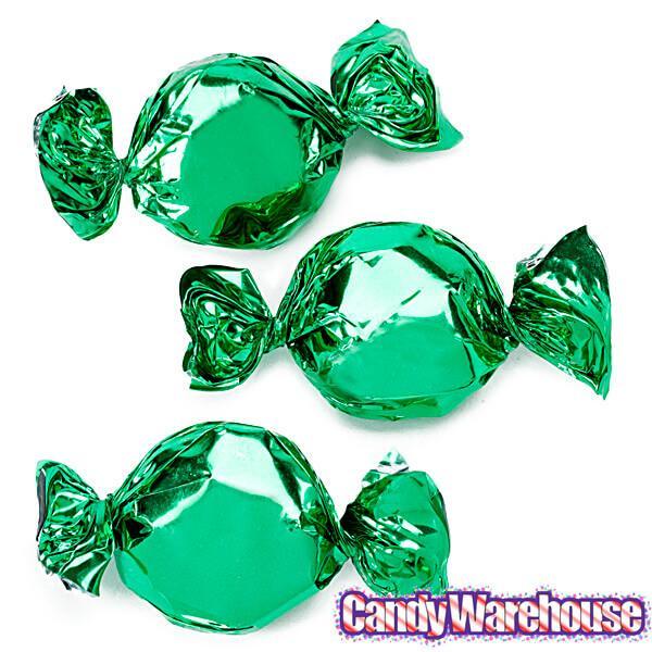 Primrose Metallic Foiled Hard Candy Buttons - Green: 5LB Bag - Candy Warehouse