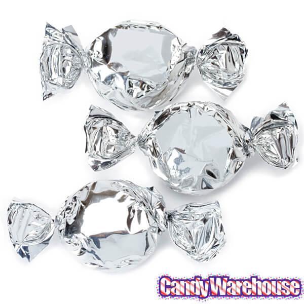 Primrose Metallic Foiled Hard Candy Buttons - Silver: 5LB Bag - Candy Warehouse