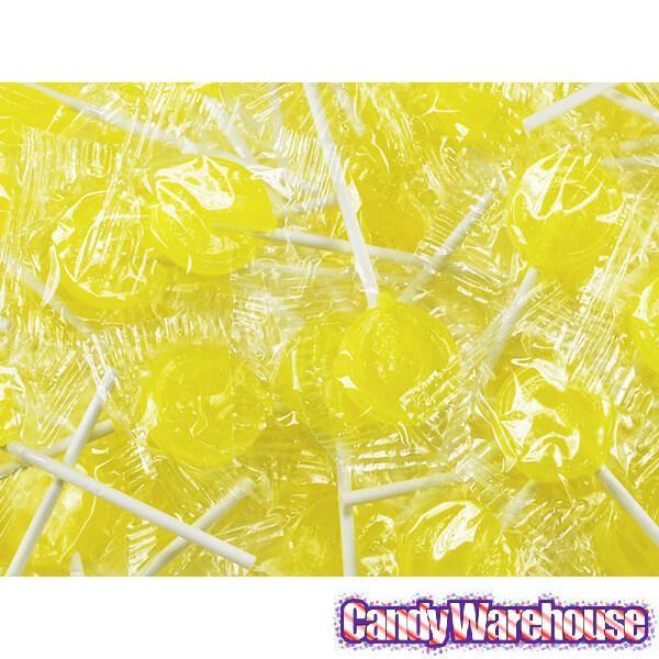 Primrose Yellow Lemon Lollipops: 5LB Bag - Candy Warehouse